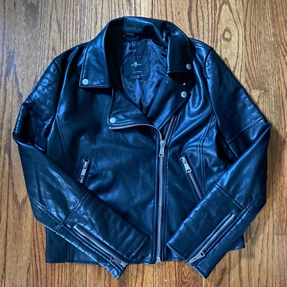 7 For All Mankind Faux Leather Jacket Size M